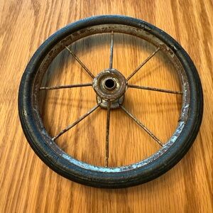 Vintage Metal Wheel with Black Rim